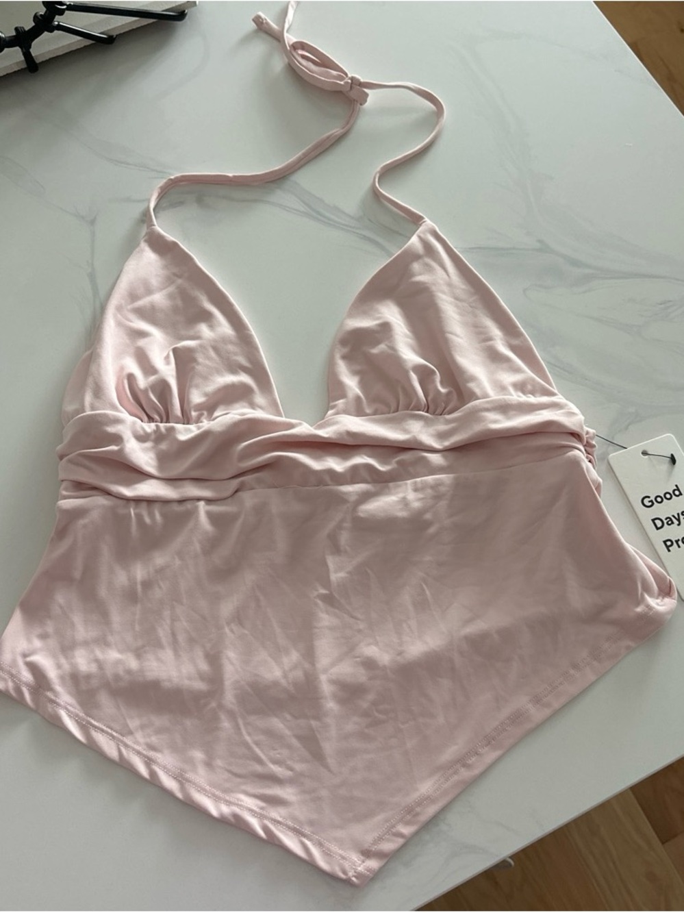 Light Pink Halter Casual Top